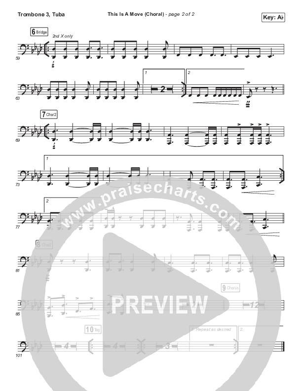 This Is A Move (Choral Anthem SATB) Trombone 3/Tuba (Tasha Cobbs Leonard / Arr. Luke Gambill)
