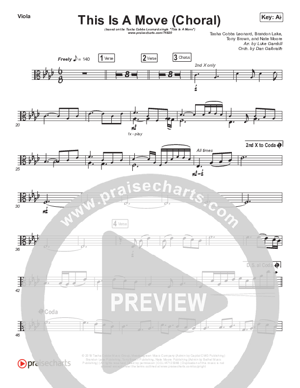 This Is A Move (Choral Anthem SATB) Viola (Tasha Cobbs Leonard / Arr. Luke Gambill)