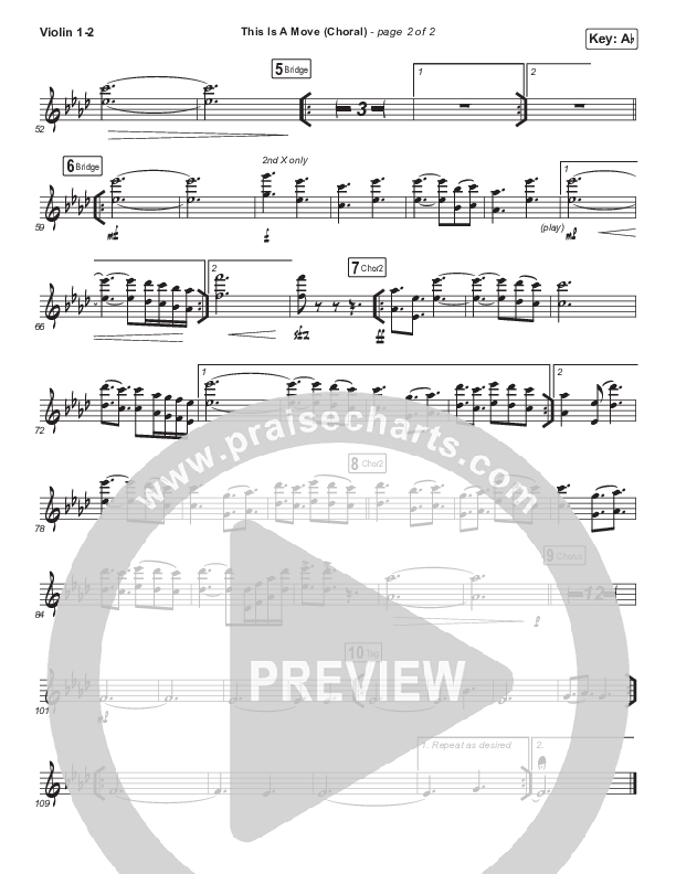 This Is A Move (Choral Anthem SATB) Violin 1/2 (Tasha Cobbs Leonard / Arr. Luke Gambill)