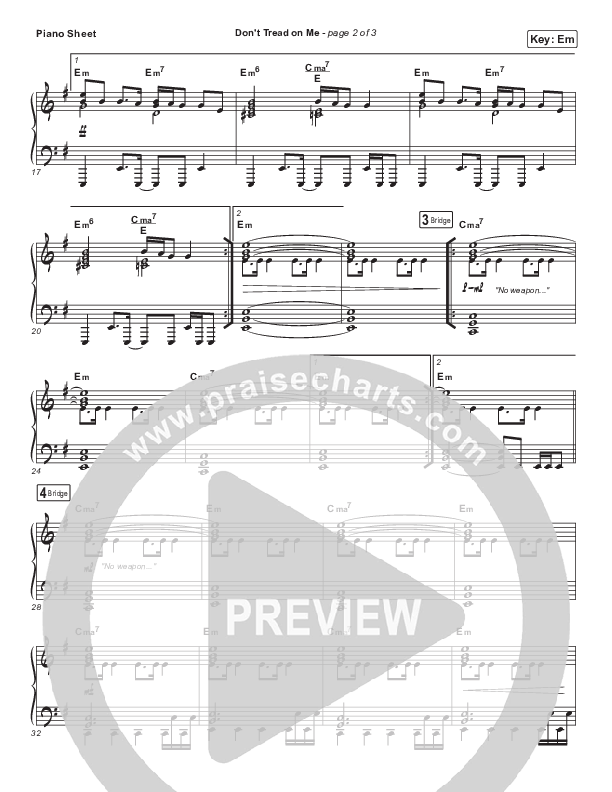 Don't Tread On Me Piano Sheet (We The Kingdom)