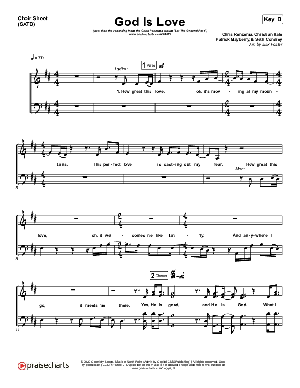 God Is Love Choir Sheet (SATB) (Chris Renzema)