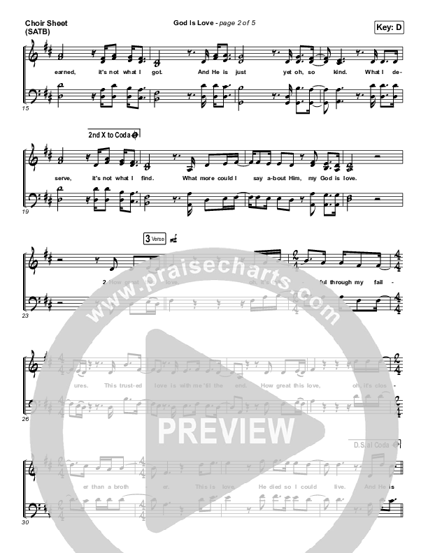 God Is Love Choir Sheet (SATB) (Chris Renzema)