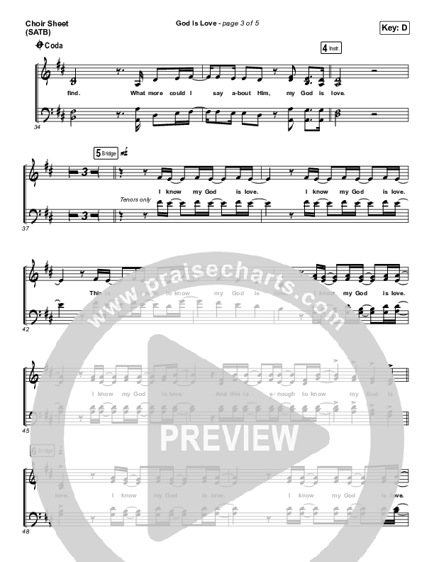 God Is Love Choir Sheet (SATB) (Chris Renzema)