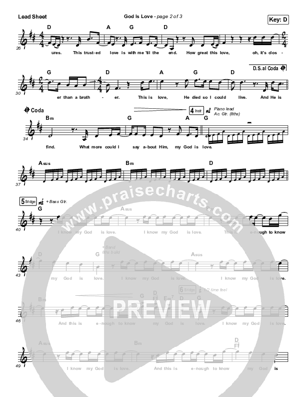 God Is Love Lead Sheet (Chris Renzema)