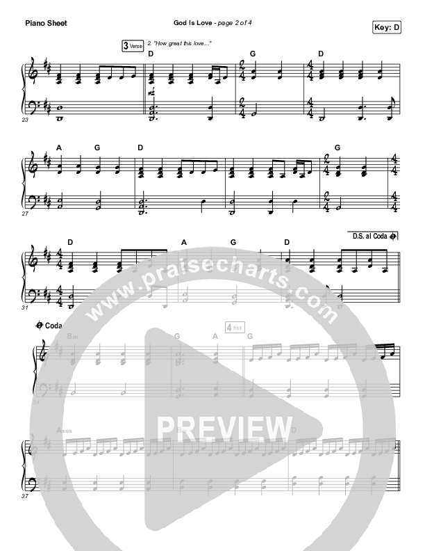 God Is Love Piano Sheet (Chris Renzema)