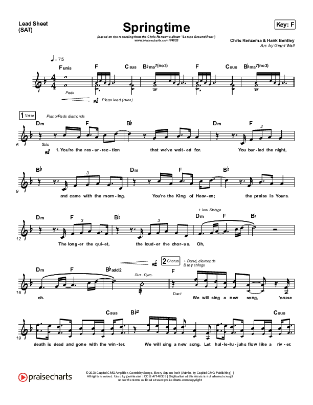 Springtime Lead Sheet (SAT) (Chris Renzema)