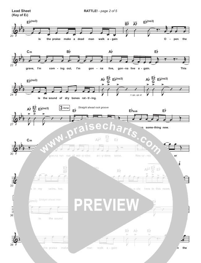 RATTLE! Sheet Music PDF (Elevation Worship) PraiseCharts