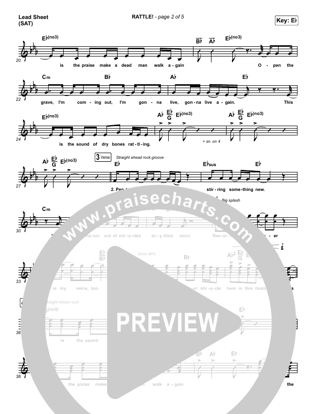 RATTLE! Sheet Music PDF (Elevation Worship) PraiseCharts