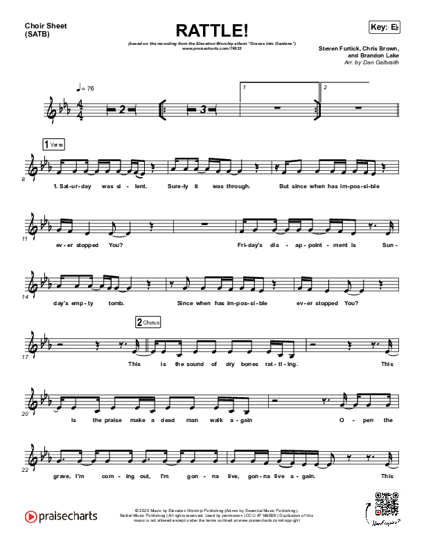 RATTLE! Choir Sheet (SATB) (Elevation Worship)