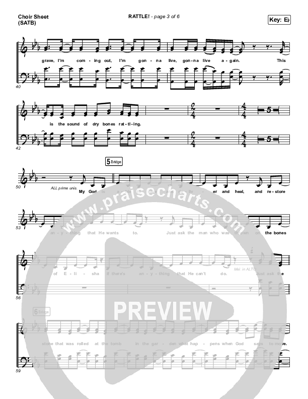 RATTLE! Choir Sheet (SATB) (Elevation Worship)