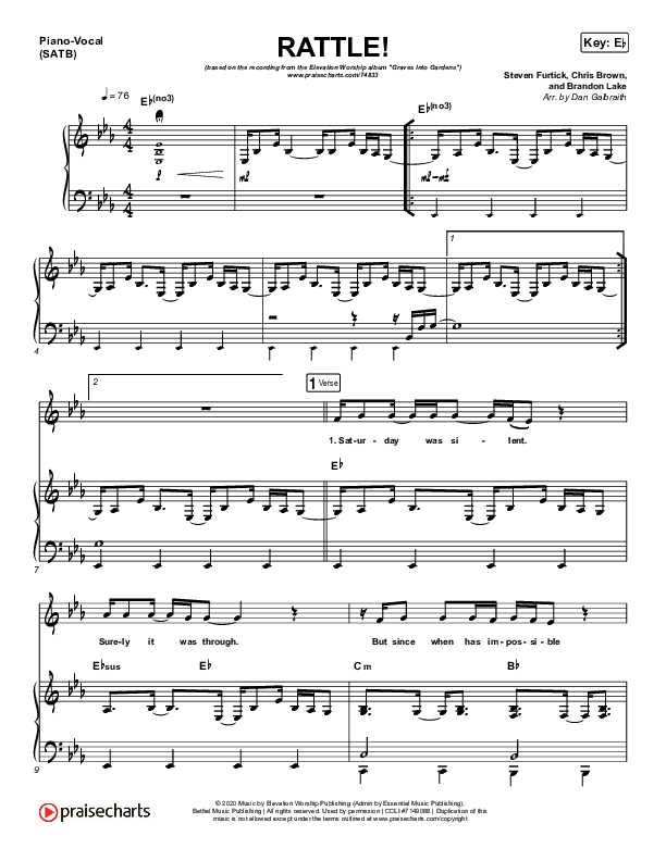 RATTLE! Piano/Vocal (SATB) (Elevation Worship)