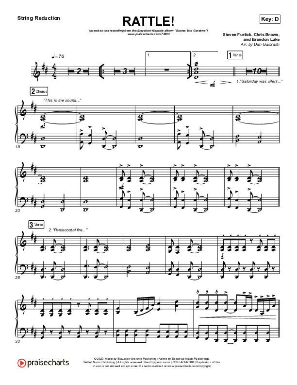 RATTLE! String Reduction Sheet Music PDF (Elevation Worship) PraiseCharts