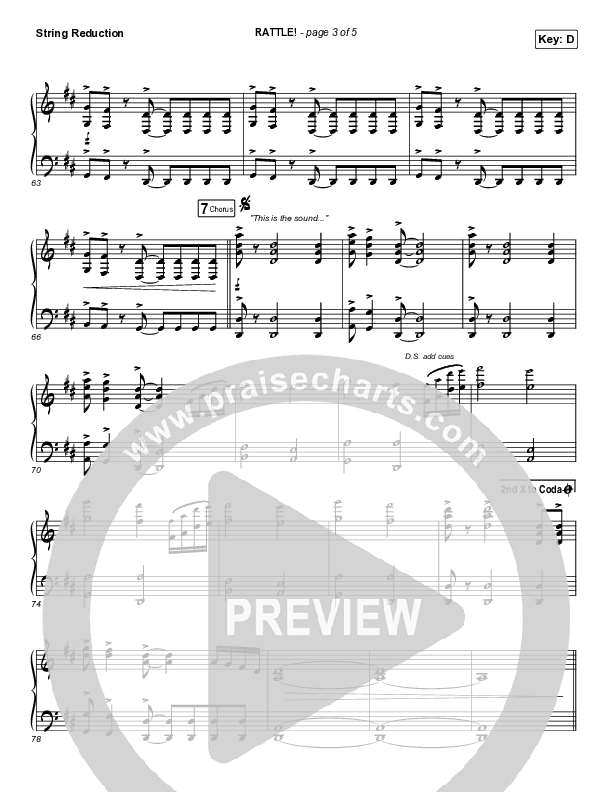 RATTLE! String Reduction Sheet Music PDF (Elevation Worship) PraiseCharts