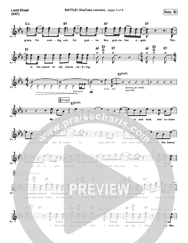 RATTLE! (YouTube) Lead Sheet (SAT) (Elevation Worship)