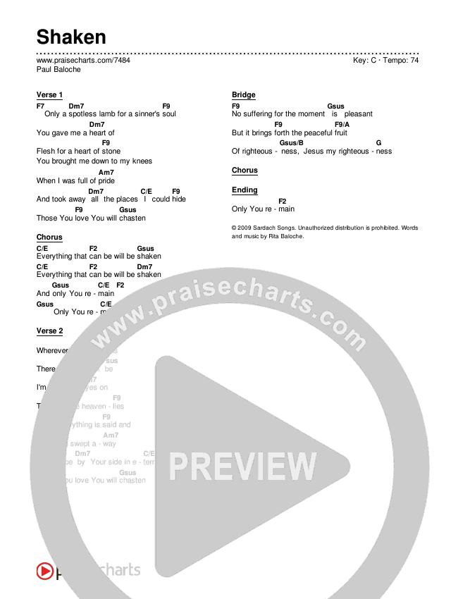 Shaken Chords & Lyrics (Paul Baloche)