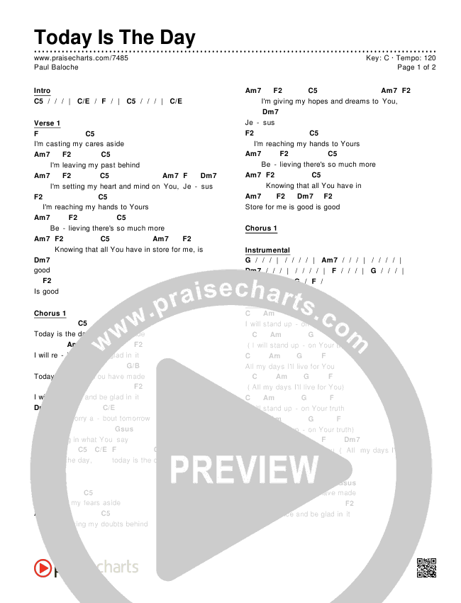 Today Is The Day Chords & Lyrics (Paul Baloche)