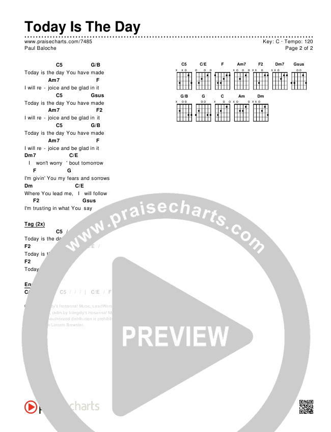 Today Is The Day Chords & Lyrics (Paul Baloche)