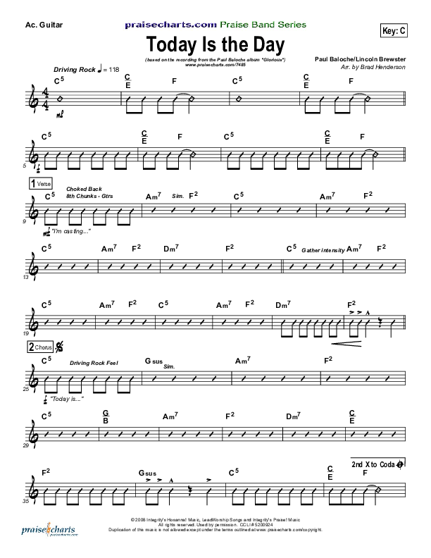 Today Is The Day Acoustic Guitar (Paul Baloche)