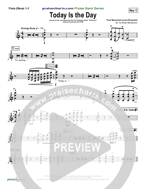 Today Is The Day Flute/Oboe 1/2/3 (Paul Baloche)