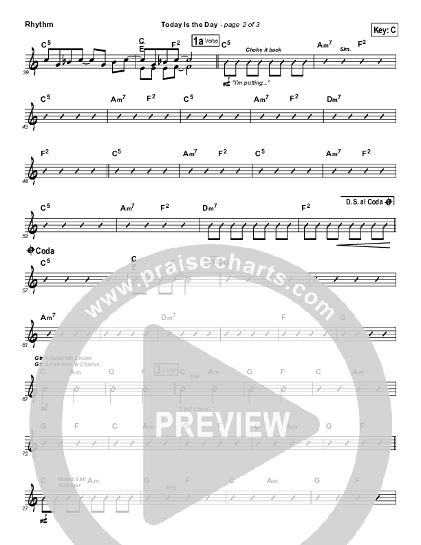 Today Is The Day Rhythm Chart (Paul Baloche)