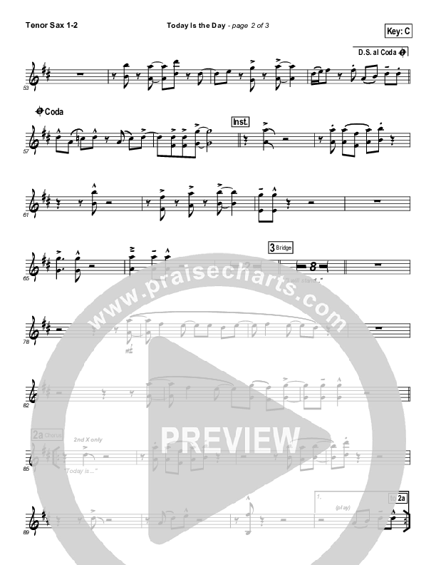 Today Is The Day Tenor Sax 1/2 (Paul Baloche)