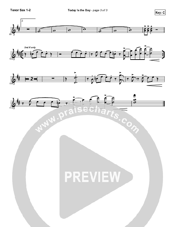 Today Is The Day Tenor Sax 1/2 (Paul Baloche)