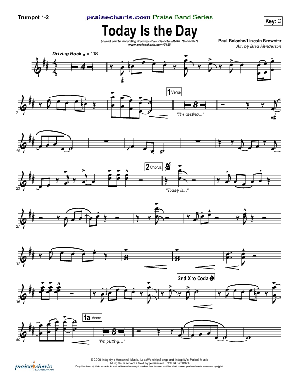 Today Is The Day Trumpet 1,2 (Paul Baloche)