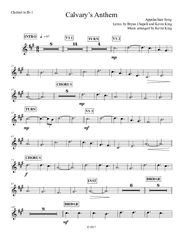 Calvary's Anthem Clarinet 1/2 (Grace Worship)