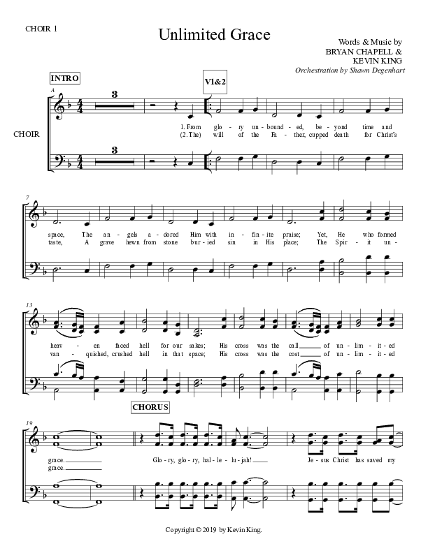 Unlimited Grace Choir Sheet (SATB) (Grace Worship)