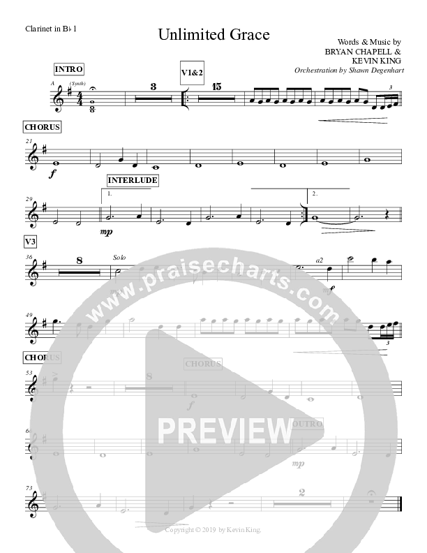 Unlimited Grace Clarinet 1/2 (Grace Worship)