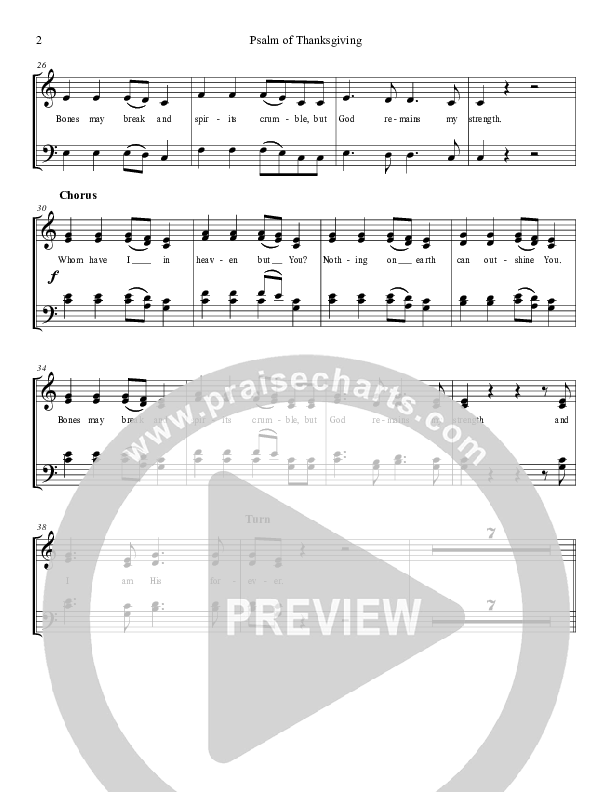 Psalm Of Thanksgiving Choir Sheet (SATB) (Grace Worship)