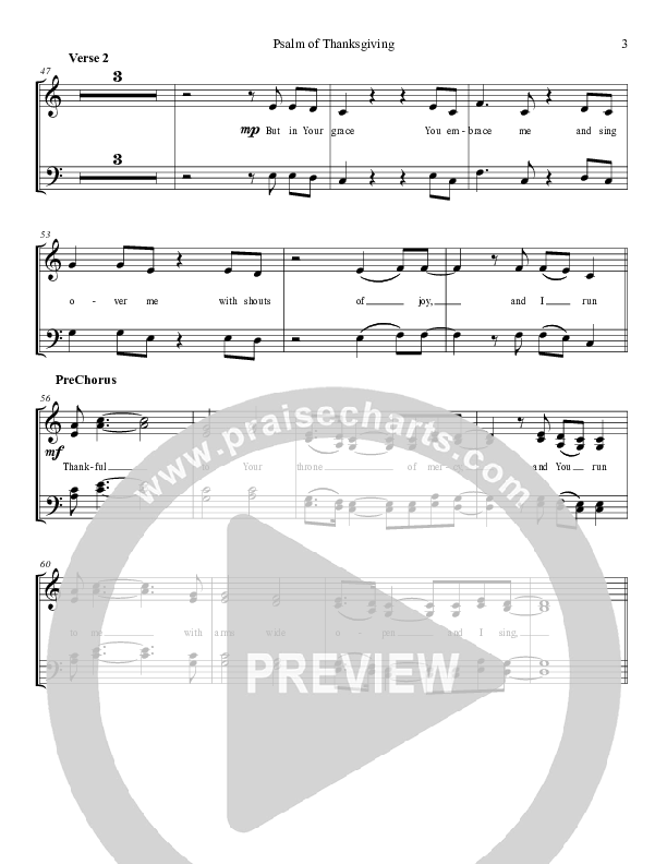 Psalm Of Thanksgiving Choir Vocals (SATB) (Grace Worship)