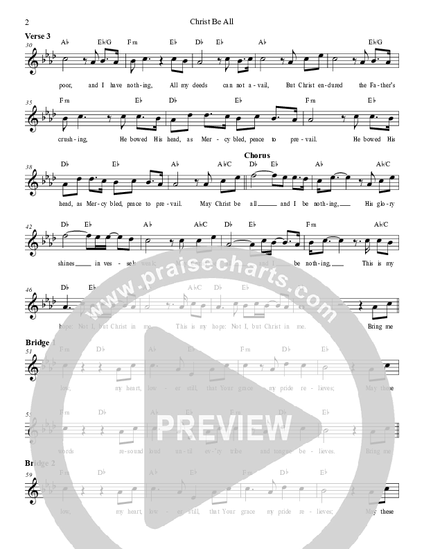 Christ Be All Lead Sheet (Grace Worship)