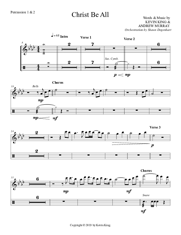 Christ Be All Percussion 1/2 (Grace Worship)