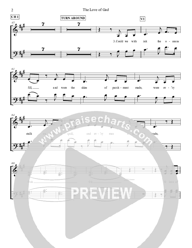 The Love Of God Choir Sheet (SATB) (Grace Worship)