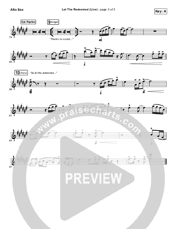 Let The Redeemed (Live) Alto Sax (Josh Baldwin)