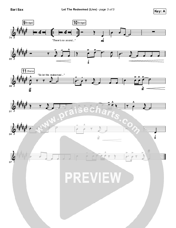 Let The Redeemed (Live) Bari Sax (Josh Baldwin)