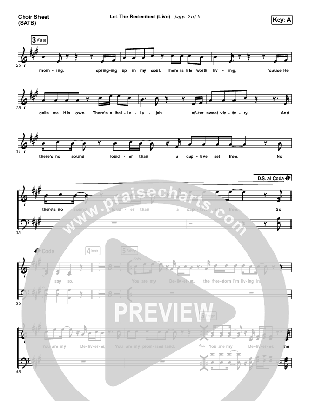 Let The Redeemed (Live) Choir Vocals (SATB) (Josh Baldwin)