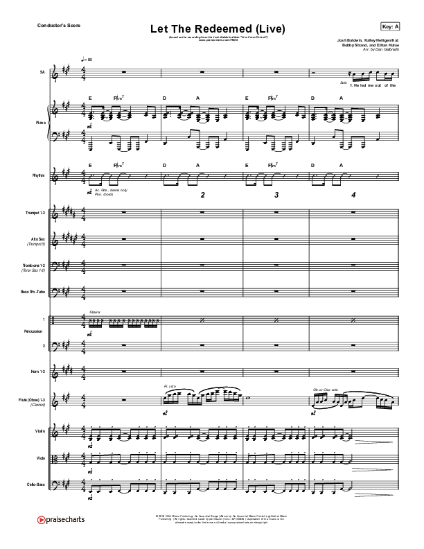 Let The Redeemed (Live) Conductor's Score (Josh Baldwin)