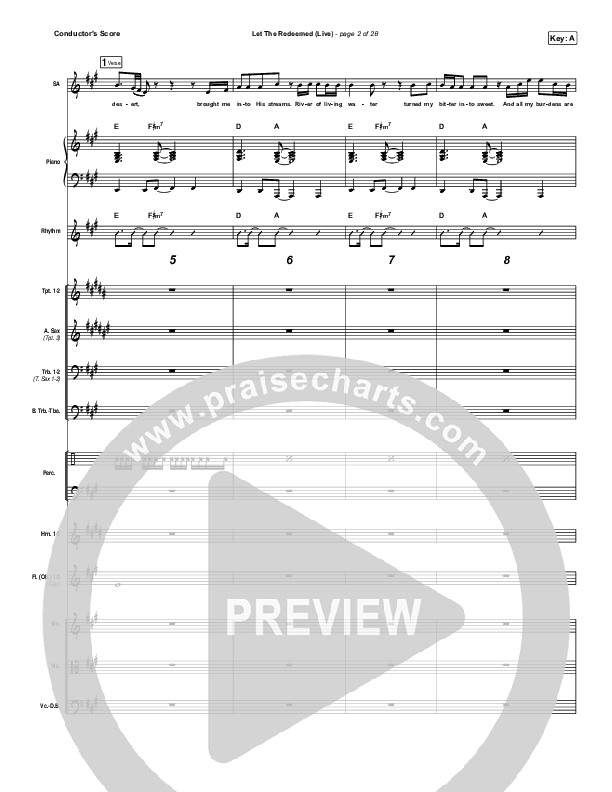 Let The Redeemed (Live) Conductor's Score (Josh Baldwin)