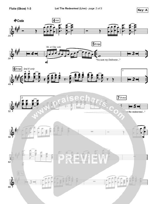 Let The Redeemed (Live) Flute/Oboe 1/2/3 (Josh Baldwin)