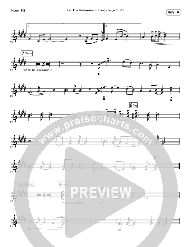 Let The Redeemed (Live) French Horn 1/2 (Josh Baldwin)