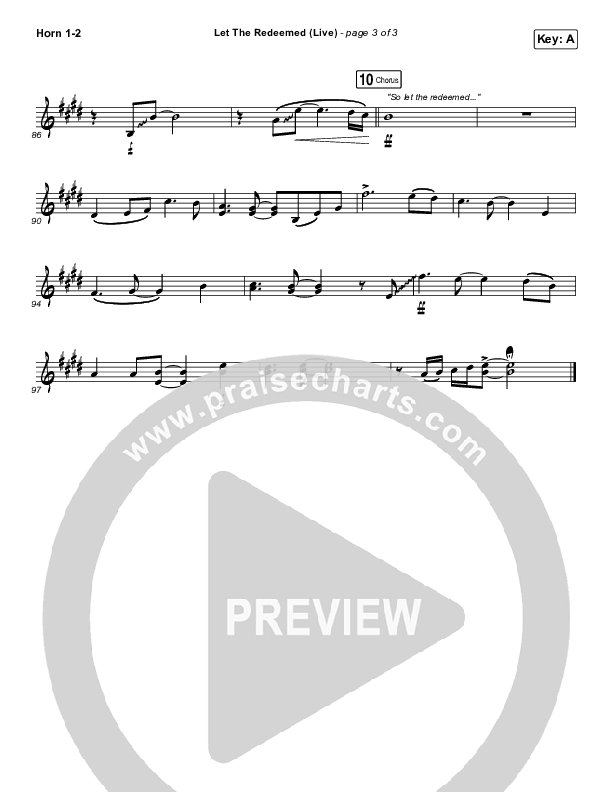 Let The Redeemed (Live) French Horn 1/2 (Josh Baldwin)