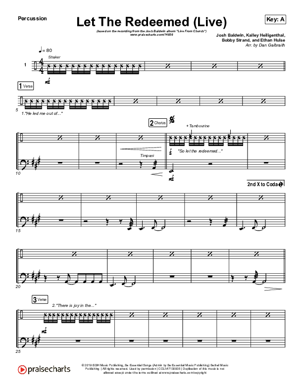 Let The Redeemed (Live) Percussion (Josh Baldwin)