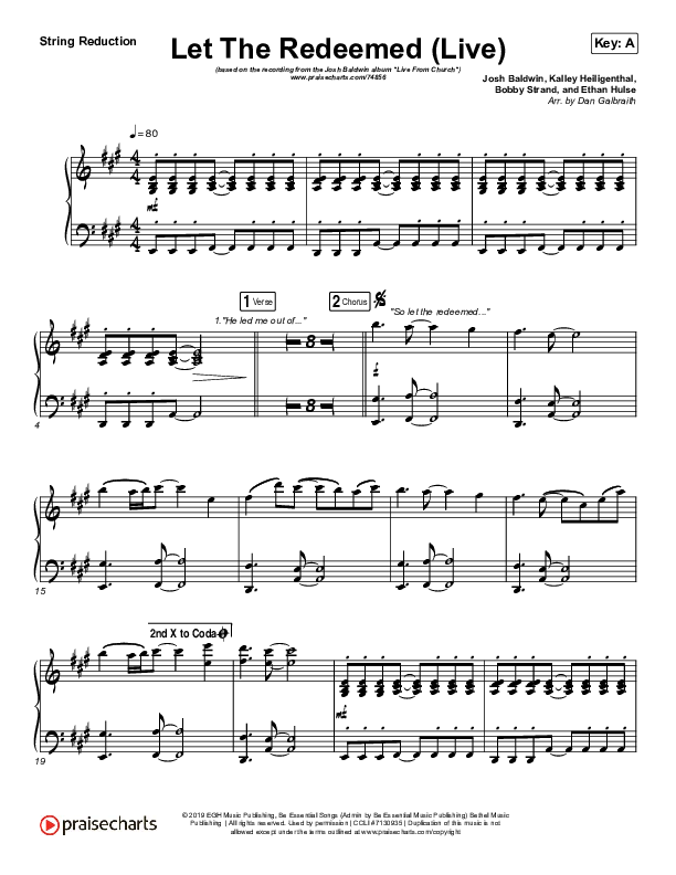 Let The Redeemed (Live) String Pack (Josh Baldwin)