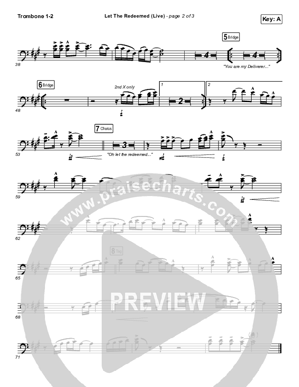 Let The Redeemed (Live) Trombone 1/2 (Josh Baldwin)