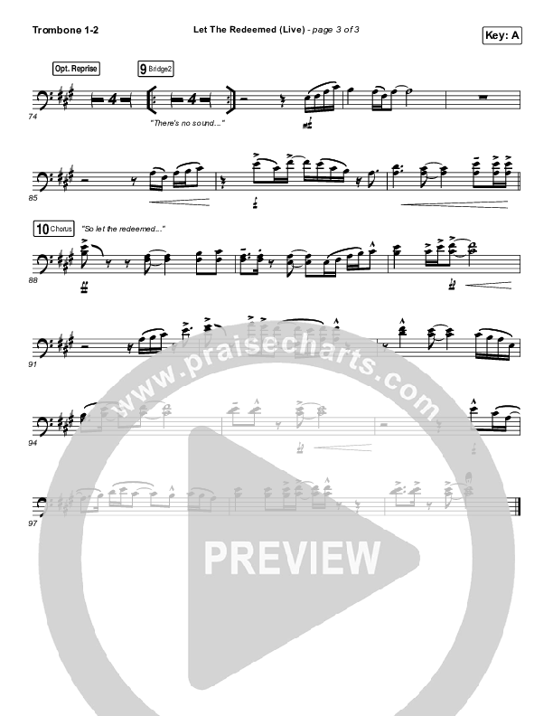 Let The Redeemed (Live) Trombone 1/2 (Josh Baldwin)