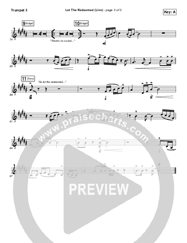 Let The Redeemed (Live) Trumpet 3 (Josh Baldwin)