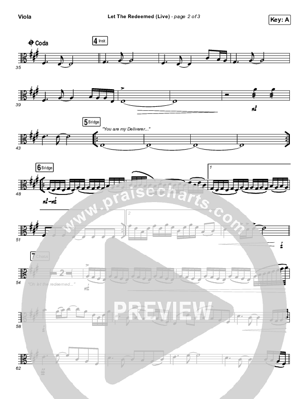 Let The Redeemed (Live) Viola (Josh Baldwin)