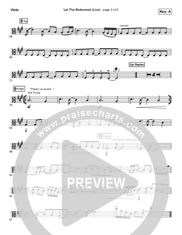 Let The Redeemed (Live) Viola (Josh Baldwin)